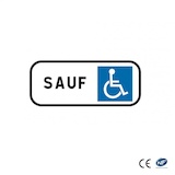 Panonceau M6H - Stationnement réservé (titulaires carte handicapée)