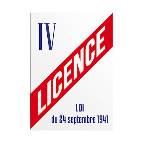 Panneau licence IV