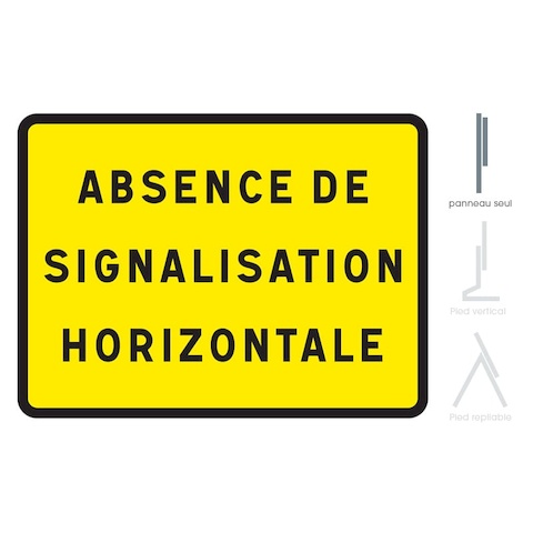 Panneau KC1 - Absence de signalisation horizontale