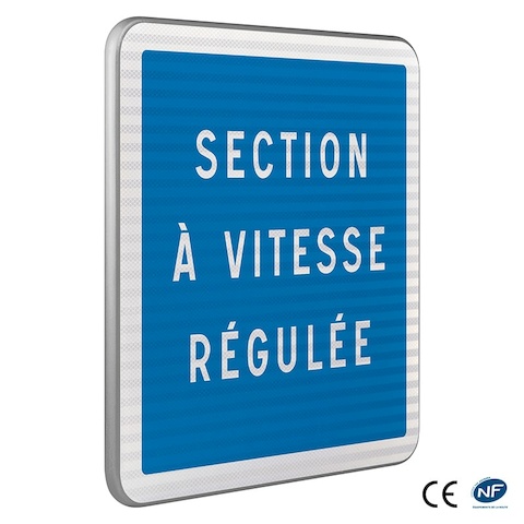 Panneau C51A - Présignalisation du début d'une section à vitesse régulée