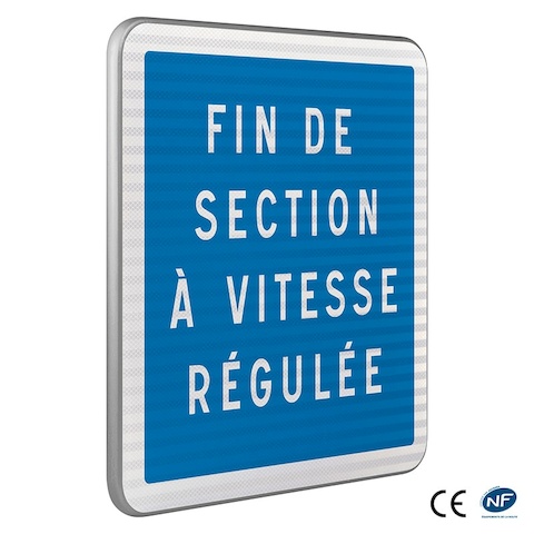 Panneau C51B - Fin de section à vitesse régulée