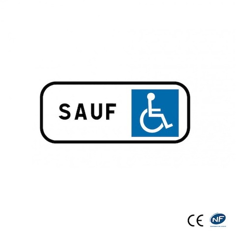 Panonceau M6H - Stationnement réservé (titulaires carte handicapée)