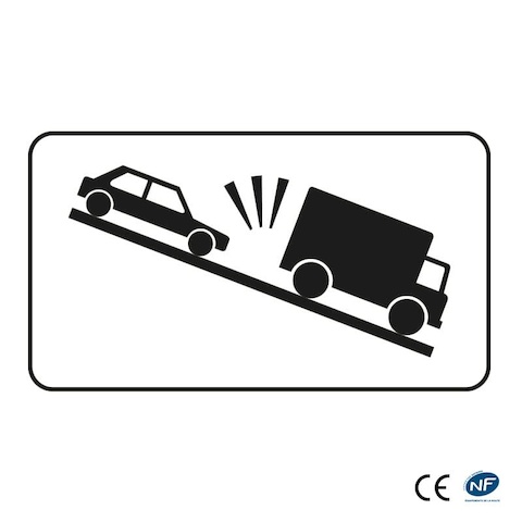 Panonceau M9J1 - Descente risque de heurt avec véhicules lents
