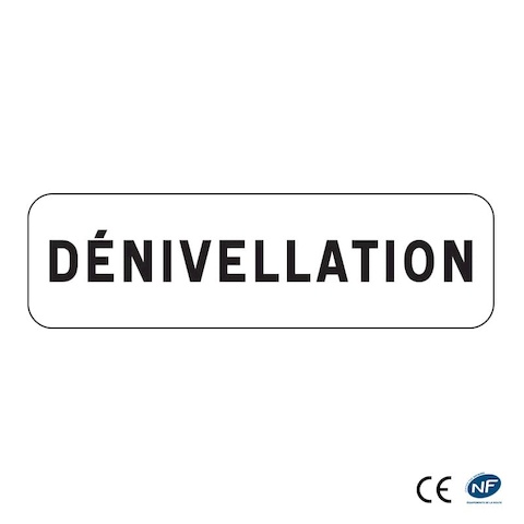 Panonceau M9z - Dénivelation