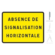 Panneau KC1 - Absence de signalisation horizontale