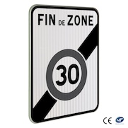 Panneau B51 - Sortie d'une zone à vitesse limitée à 30 km/h