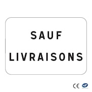 Panonceau M9z - Sauf livraisons