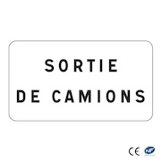 Panonceau M9z - Sortie de camions