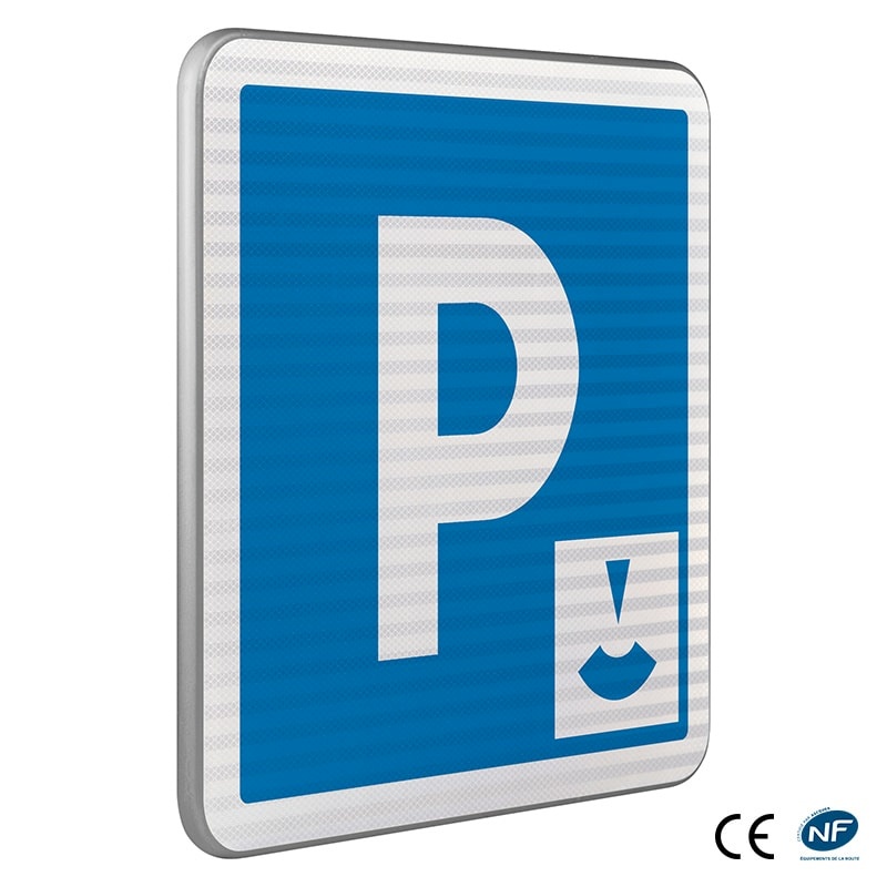 Panneau C1B - Parking zone bleue