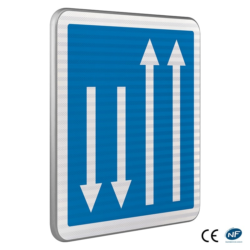 Panneau C29A - Présignalisation d'une section de route à chaussées séparées