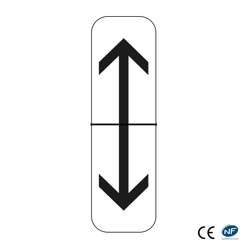 Panonceau M8C - Section de stationnement de part et d'autre du panneau