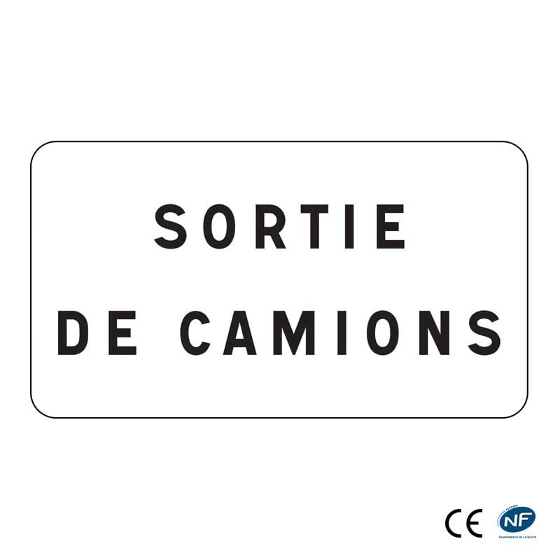 Panonceau M9z - Sortie de camions